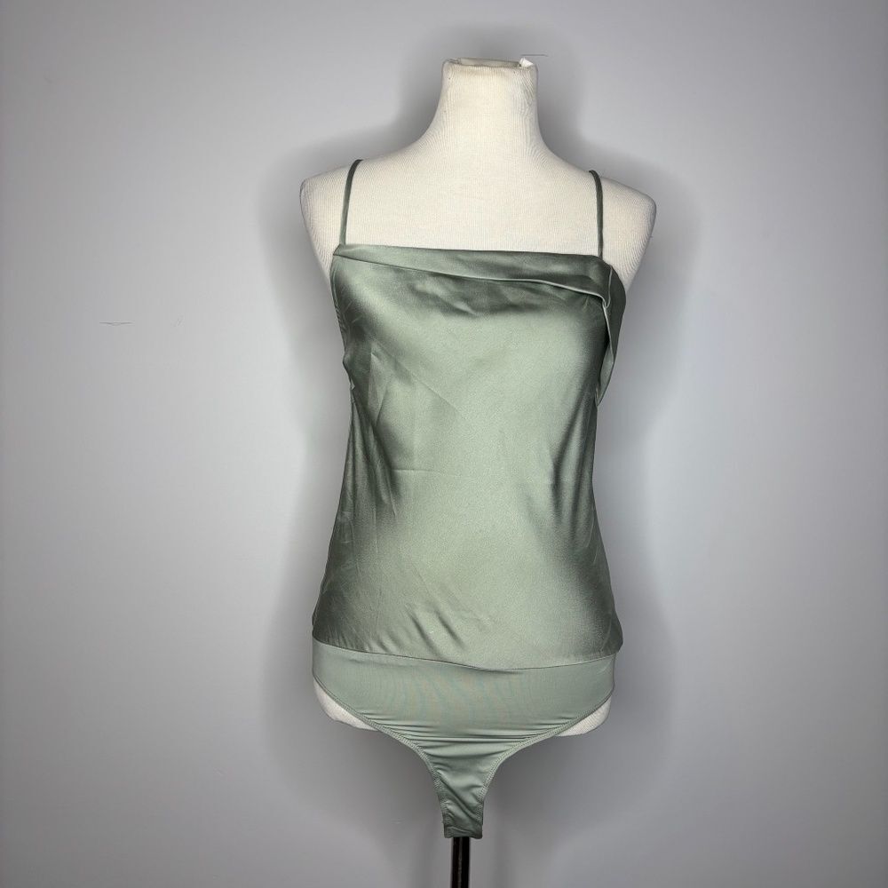 ASTR the Label- Green Cowl Neck Bodysuit